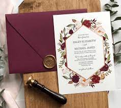 Gorgeous Burgundy Dusty Rose Floral Wedding Invitations See More At Onlineshoplov Floral Wedding Invitations Rose Wedding Invitations Wedding Invitation Cards