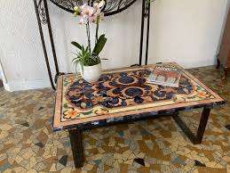 These sturdy iron side tables are perfect for patios, sunrooms or any other room. Wrought Iron Coffee Table Antiquites Lyonnaises