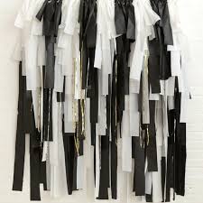 Black And Gold Backdrop Diy Tuxedo Diy Streamer Fringe Backdrop Kit Black And White Party Decorations Milestone Birthday Decor Black White Gold Silver Backdrop Black And White Party Decorations Fringe Backdrops Streamer Backdrop