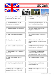 Teachers use questions for many reasons. Quiz Uk Trivia English Esl Worksheets For Distance Learning And Physical Classrooms