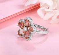 Flower zultanite ring sterling silver
