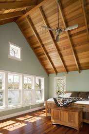 Vaulted Ceiling Houzz Eclectic Bedroom Design Brown Furniture Bedroom Wood Plank Ceiling