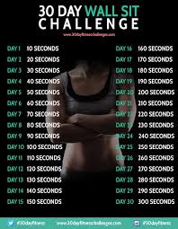 30 Day Wall Sit Challenge Health Fitness 30 Day