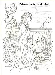 St Philomena. A page to colour. St Philomena promising herself to ...