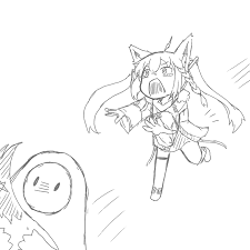 Let's go over some more cute animals. Shirakami Fubuki And Fall Guy Hololive And 1 More Drawn By Kage Hitsugi Danbooru