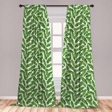 Lime Green Curtains Wayfair Fabulous dutch style kitchen cafe curtains. ambesonne banana leaf curtains vibrant foliage from madagascar island lively green nature themed art window treatments 2 panel set for living room