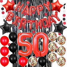 815 50th anniversary frame products are offered for sale by suppliers on alibaba.com, of which other home decor accounts for 1%. Haimimall 50th Birthday Decorations For Women Men Black And Red 50th Birthday Party Balloons Happy Birthday Banner Balloons 50 Number Foil Balloons Wantitall