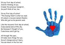 Preschool Hands Quotes Quotesgram The Kissing Hand Preschool First Day Kindergarten First Day