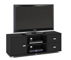 Horizontal solid wood realistic tv cabinet with drawer. Tnw Hyde Tv Cabinet Black Tv Stands