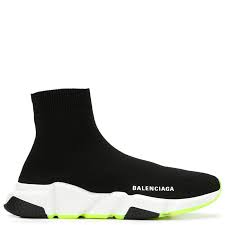 Balenciaga speed runner mid black red sneakers. Balenciaga Speed Trainer Black Yellow W Pluggi