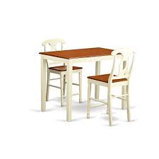 Shop our best selection of 3 piece kitchen & dining room table sets to reflect your style and inspire your home. East West Furniture Yake3 Whi W 3 Piece Table And 2 Counter Height Chairs Set Solid Wood Dining Set Pub Table Sets Counter Height Table Sets
