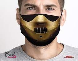 Black Hannibal Lecter Faux Pleather Restraining Face Mask With Etsy Hannibal Mask Halloween Face Mask