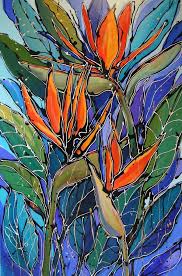 Abstract Bird Of Paradise Watercolor Pin On Street Art