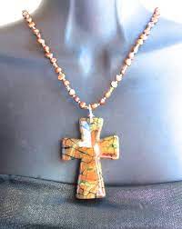 Natural Stone Cross Necklace Freshwater Pearl Necklace Etsy Christian Jewelry Beaded Statement Necklace Cross Necklace