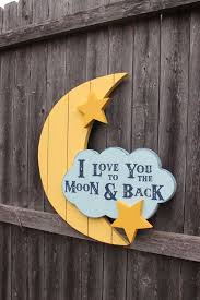 I Love You To The Moon And Back Nursery Sign Moon Cloud Stars Handmade Wooden Wall Art Home Decor For Baby 3 Nursery Signs Handmade Home Decor Handmade Home