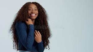 Big curly afro with bangs. Beauty Black Mixed Race African American Woman With Long Curly Hair And Perfect Smile Stock Photo Image Of Look Smile 115219482