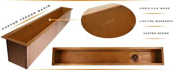 copper and stainless steel trough sinks