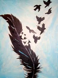 Birds Of A Feather Song Original Acrylic Painting Birds Of A Feather Art Feather Painting Painting