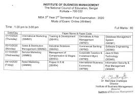 Mba 3rd Yr 2nd Sem Final Examination 2020 Institute Of Business Management