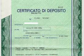 Risultati immagini per CERTIFICATI DI DEPOSITO