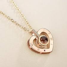 I Love You In 100 Languages Love Projection Necklace On Sale Gifts Engraved Love Necklace Diamond Cross Necklaces Gift Necklace