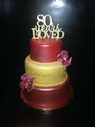 Traditional 80th Birthday Party Ideas For Grandma 80 Th Birthday Red And Gold Cake 80th Birthday Party 80th Birthday Decorations 80th Birthday