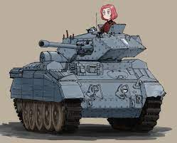 埋め込み画像 アニメの女の子 戦車 イラスト