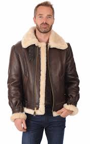 Bombardier Original 257s Mouton Marron Schott Veste Peau De Mouton Homme Veste En Cuir Blouson Cuir Homme