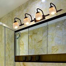 Round clear tempered glass bathroom basin bowl vessel vanity sink combo faucet. 2 3 4 Lights Textured Glass Vanity Light Fixture Traditional Copper Flower Bathroom Make Up Lighting Beautifulhalo Com