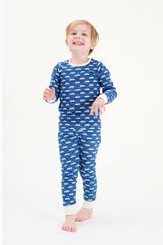 Organic Cotton Kids Long John PJ Set - SNOW MOUNTAIN NAVY – NIOVI