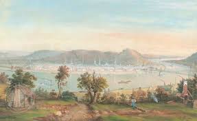 View Of Cincinnati by Marie Adrien Persac Reproduction For Sale
