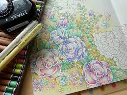 ﾒｲｷﾝｸﾞ 薔薇部分の塗り方紹介です 癒しの塗り絵より 塗り絵日記 塗り絵 大人の塗り絵 ぬり絵