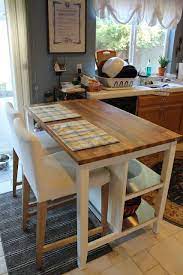 It's a small space but we wanted to utilize as much as we could. Another View Of The Ikea Island Small Kitchen Tables Kitchen Design Small Kitchen Island With Seating