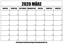 Monatskalender zum ausdrucken 2020 bis 2023 download auf freeware.de. Kalender Marz 2020