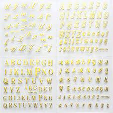 Cursive letter a on nails. 24 Sheets Pack Gold Color Nail Art 3d Decal Diy Stickers Cursive Alphabet English Letters Design Nail Sticker Women Fashion Stickers Decals Aliexpress