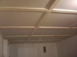 Diy Drop Ceiling With Wood And Drywall Panels Basement Ceiling Ideas Cheap Basement Remodel Diy