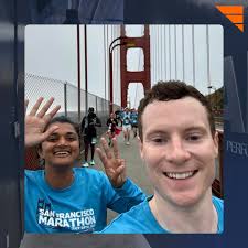 Sandhya (Sandy) Srinivas competed in the San Francisco Marathon for her  FIRST marathon — and she did it injury free!⁠ ⁠ Coach Randy Miranda helped  prepare Sandy with weeks of training preparation
