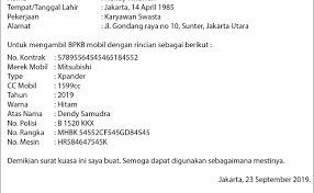 Contoh surat kuasa pengambilan uang di bank. Contoh Surat Kuasa Pengambilan Bpkb Di Fif Cute766