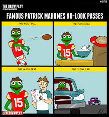 Patrick mahomes cartoon 1 of 1. Patrick Mahomes Has A History Of No Look Passes The Draw Play
