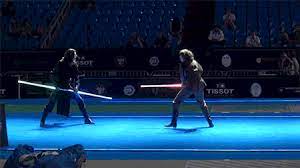 World Lightsaber Championships Final Sword Fight Lightsaber Fight Fighting Gif