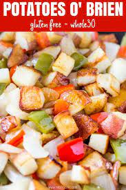 Potatoes O Brien Is An Easy Skillet Recipe With Red And Green Bell Peppers Onions And Crispy Fried Potato Potatoes O Brien Recipe Green Pepper Recipes Recipes