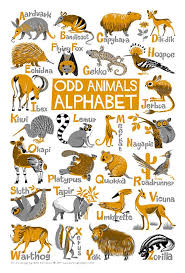 Alphabet Animaux Bizarre Par Galia Bernstein Daardvark A Zorilla Un Abecedaire De Letrange Et Interessant A La Animal Alphabet Alphabet Poster Weird Animals