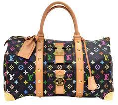 So excited to add this louis vuitton duffle to my collection! Louis Vuitton X Murakami Black Multicolor Keepall 45 Duffle Bag