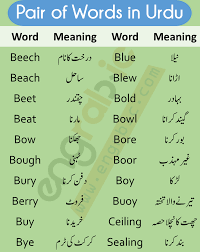 No h sound) (mostly hindi; Pair Of Words With Urdu Meanings English Urdu Sentences Engrabic