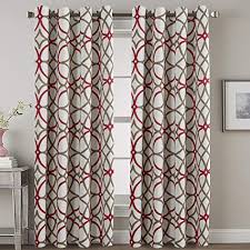 Living room curtains are somewhat more attractive when decorating in a unique way. Thermal Insulated Blackout Curtains For Living Room Dining Room Noise Reducing Curtain Drapes For Bedroom Grommet Curtains Draperies 96 Inch Long For Glass Door Geo In Red Taupe Buy Online In Aruba
