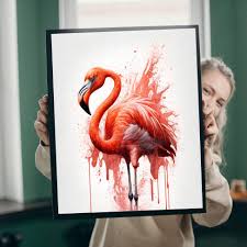 tablou printat flamingo acuarele – The Print Studio