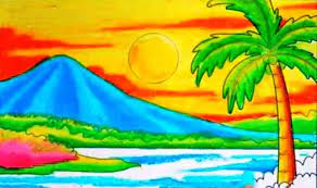 Belajar mewarnai gambar pemandangan alam 120 sketsa gambar pemandangan alam bagus dan berwarna cara cepat mewarnai pemandangan alam dengan krayon oil pastel 17 contoh gambar. Cara Menggambar Pemandangan Gunung Dan Pantai Dan Cara Mewarnai