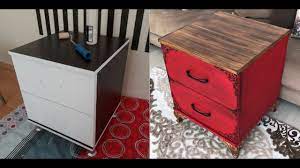 Simli boya nasıl yapılır ? Mobilya Yenileme 3 Komodin Boyama Eskitme Teknikleri Masif Agac Gorunumu Youtube