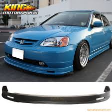 For 01 03 Honda Civic 2dr 4dr Mug Pp Front Bumper Lip Spoiler Bodykits Polypropylene Car Styling Usa Domesti Honda Civic Honda Civic Body Kits Honda Civic 2002