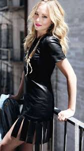 Candice Accola Black Leather Dress Candice Accola Celebrities Candice King